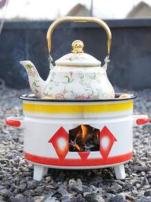 1 套便携式烧烤炉，适用于庭院、户外野餐和聚会；也可用作室内水壶泡茶炉、取暖炉、火炉和冬季家用炭炉，兼容食物夹和烧烤网 - 多色烤爐 - 查看 4