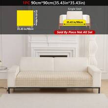 1PC Flannel Solid Color Checkered Quilted Sofa Cushion Non-Slip Seat Pad Machine Washable Sofa Cover, Suitable For Furniture Sofa Protection, Room Living Room Office Bedroom Decoration Modern Minimalist Style, Fits 1-4 Seater Modular Sectional Sofa Cover Pad - Multicolor - View 19