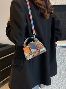 2026 New High-Quality Lipstick Case, Mini Square Bag, New Solid Color Versatile Handbag, Women Purse - Blue - View 7