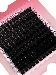 200pcs/180pcs/160pcs/140pcs/120pcs Faux Mink Eyelashes 200D/160D/120D/100D/80D/60D 8D Luxury Fluffy DIY Cluster Lashes - 12-20mm Mixed Length Eyelash Extension 0.07mm Russian D Curl Thick & Reusable Dramatic Lashes, Beginner Friendly For Daily, Party, Stage, Night Out - D - 查看 3