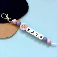 1pc Customized Silicone Bead Keychain, Personalized English Letters, Name Keychain, Bag Accessories, Unique Customized Gifts - Silicone Keychain - View 33