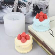 Strawberry Cake Scented Candle Silicone Mold DIY Realistic Fruit Cake Plaster Resin Handmade Soap Mold