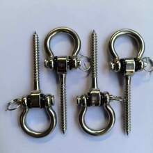 2pcs/Set Of Permanent Rust Proof 304 Stainless Steel Screw Bracket Heavy-Duty 180 ° Swing Hook, Park Yoga Hammock Rope Tire Mesh Chair Sandbag Punching Bag Porch Swing Set