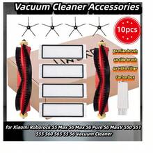 Accessory Kit For Xiaomi Roborock S5 Max S6 Max S6 Pure S6 MaxV S50 S51 S55 S60 S65 S5 S6 Vacuum Cleaner, Replacement Parts For Roborock Main Brush, HEPA Filter, Side Brushes, Wipes