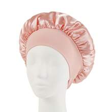 1 pieza/2 piezas/3 piezas Gorro de satén de borde ancho y alta elasticidad para mujeres, belleza, cuidado del cabello, posparto, quimioterapia