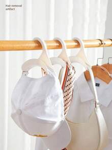 Gancho de percha arqueado, perchero para bolsos y carteras, para armario y almacenamiento colgante, soporte de plástico para mochilas, carteras y bolsos (Negro) - Negro - Ver 5