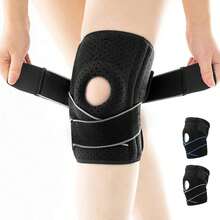Rodillera Ortopedica, 1Pz Rodilleras Deportiva para Dolor de Rodillas, Rodillera Gym Ajustable con Protector Estabilizador para Gym, Basquetbol, Voleibol, Correr, Rodillera de Compresion para Mujeres y Hombres - Azul - Ver 7
