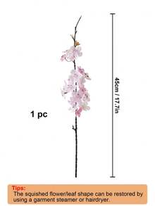 1件/3件梅花人造花樱花枝桃花仿真花17.7英寸树枝花树茎桌面装饰配件家居婚礼派对装饰品 - 粉色 - 查看 2