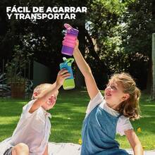 BUFFER FLASK Botella de Agua Infantil 350 ml – Termo Acero Inoxidable para Escuela – Sin BPA, Tapa con Pajilla Antifugas – Mantiene Bebidas Frías 24h / Calientes 12h – Para Niñas y Niños, Rosa - Rosa - Ver 10