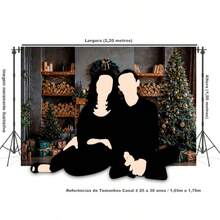 Horizontal Photographic Background For Photo Shoots Sublimated Fabric 3D Fireplace Garland Realistic Christmas Scene 2.20x1.50cm - FF-3265 - 查看 5