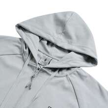 Skechers Hooded Jacket/Outerwear, Knit Fabric, Unisex Gym/Workout Wear P225U133 - Dawn Blue Gray - View 3