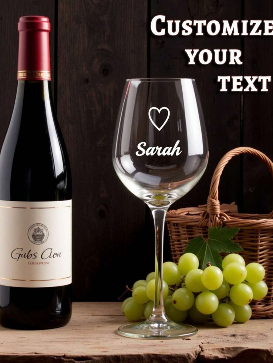 Personalized Wine Glass, Engraved Wine Glass, Custom Wine Glass, Personalized Gift, Custom Wedding Gift, Bridesmaid Gift, Engagement Glass - White - View 1