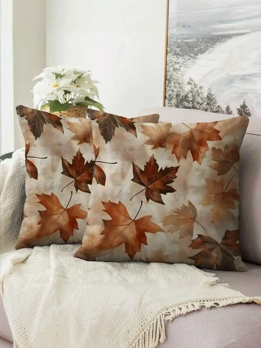 1/2/4 szt. poszewki na poduszki z motywem jesiennym, jesienne liście, stare marzenie: poduszka w kolorze vintage, skrywająca jesienne historie, odpowiednia do dekoracji nocnej, hoteli, pensjonatów, sof, poszewek na poduszki, miękkich poduszek, balkonów ogrodowych