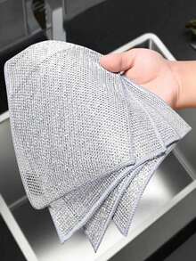 Magic Cleaning Cloth, Thickened Double-Sided Metal Wire Cloth, Kitchen Dishwashing Utensil Wiping Cloth, Cleaning Tool, Ultra-Fine Fiber Steel Wire Soap Pad - Double-Sided Kitchen Washer, Suitable For Tableware And Cookware, Non Scratch Steel Wire Wiping - Easy To Remove Grease, Dirt And Dust - Reusable And Washable