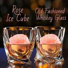 Fun Shapes,Rose Ice Cube Mold,Rose Gift Ice Ball Maker Mold |   Silicone Ice Cube Tray,Whiskey Ice Cubes Mold,Bourbon Ice Cube Molds Slow Melting Ice For Whiskey,Cocktails&Old Fashioned - Hồng - Xem 5