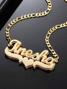 Customized Stainless Steel Double Layer Necklace, Heart & English Letter Clavicle Chain Pendant Jewelry, Couples, Friends, Family, Mother's Day, Available In Gold & Silver, Fashionable, Retractable, Simple, Casual, Personalized, Unique Girlfriend, Mom, Family, Friends, Daughter Anniversary, Valentine's Day, Mother's Day, Birthday, Graduation, Daily Wear, Wedding, Prom,Gold,Stylish,Colorful,Vintage,Hipster,Simple,Y2k,2000s Fashion,Custom,Personalized,Unique,Gifts Him,Gifts Her,Her,Boyfriend,Girlfriend,Dad,Mom,Family,Friends,Anniversaries,Birthdays,Graduation,Prom,Party,Jewelry Women,School Supplies,Back To School,Office,School,Classroom,Teacher Gifts,,Colleague,Dorm Rooms,Teacher,Boys And Girls,Teenagers,Junior High School Students,Middle School Students,High School Senior High School Students,College Students,Students,Freshman,Sophomore,Underclassmen - Đôi cánh hai lớp và nhiều màu sắc - Xem 11