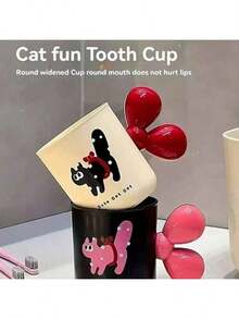 1 pezzo Porta spazzolino da denti in stile cartone animato carino, tazza per coppia per uso in bagno, portaspazzolino