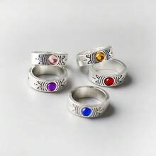 魔法少女动漫项链和戒指套装，限量版收藏品，包含 Madoka、Homura、Sayaka、Kyoko、Hitomi - 动漫/漫画人物纪念品，非常适合万圣节、圣诞节、感恩节、生日礼物 - 彩色 - 查看 8