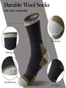 5 Paar Herren Dicke Thermalsocken, warme thermisch gefütterte Socken geeignet für Outdoor-Aktivitäten wie Wandern, Skifahren im Herbst/Winter, kuschelige Socken