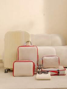 4 قطع مكعبات تعبئة للسفر، منظمات أمتعة ضاغطة، حقائب تخزين رقمية ومستحضرات تجميل، مناسبة لحقائب الملابس والأحذية، حقيبة سفر، حقيبة يد، حقيبة أمتعة للسفر والأعمال والعطلات، سعة كبيرة، محمولة متعددة الوظائف، حقيبة سفر متنوعة الاستخدام