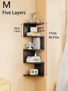 1pc Corner Wall Shelf, Triangular Floating Shelves, Multipurpose Storage Rack For Living Room, Bedroom, No Drilling Required