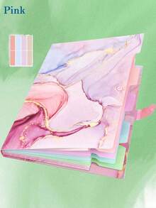 Cartella portatile in marmo e oro, borsa porta documenti multistrato per l'ufficio e le finanze