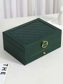 1pc 3-Layer Jewelry Storage Box, Watch Organizer, Earring Holder, Necklace Display, Bracelet Tray, Ring Case, Large Capacity 3-Tier Jewelry Box With Lock, Space-Saving Earring & Accessory Organizer, Small Items Storage Box - Multicolor - View 11