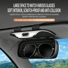 Car Carbon Fiber Patterned Glasses Case, Car Sun Visor Storage, Sunglasses Holder, Press Open Multifunctional Card Clip, Interior Modification Special Glasses Storage Case