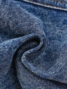 Conjunto de top de punto con estampado de letras y jeans de mezclilla lavada para niño, estilo casual de calle