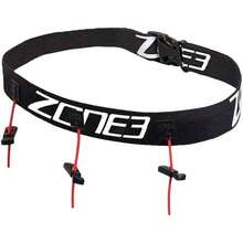 ZONE3 Ultimate Race Number Belt with Gel Loops - black / red + Talla Única - Ver 1