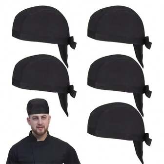 Verstellbare Unisex Kochmütze - atmungsaktives Polyester, schwarz mit weißem Logo, ideal für Kochen, Restaurants, Hotels, Schulen und Heimküchen, professionelle Kochausrüstung | Logokappe | bequeme Passform, Kochmütze