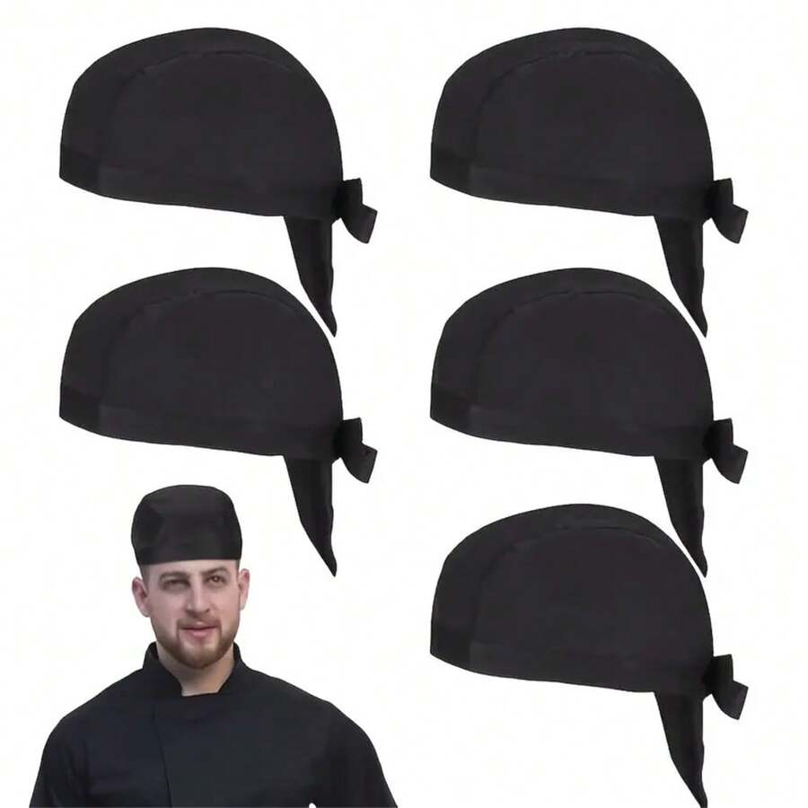 Mũ đầu bếp Unisex có thể điều chỉnh - Polyester thoáng khí, màu đen có logo màu trắng, lý tưởng cho nấu ăn, nhà hàng, khách sạn, trường học và bếp gia đình, đồ dùng đầu bếp chuyên nghiệp | Mũ có logo | Vừa vặn thoải mái, Mũ đầu bếp