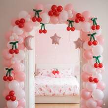 115Pcs Cherry Balloon Garland Arch Kit With Pink, Red And White Balloons For Birthday Party, Baby Shower, Wedding, Bridal Party, Christmas New Year Decoration - Multicolor - View 1