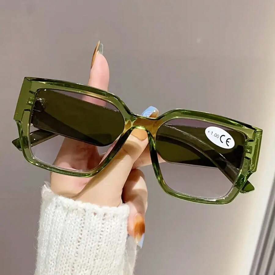 2025 New Fashion Reading Glasses Anti-Blue Light Modeling Reading Presbyopic Glasses - Khung màu hồng trong suốt - Xem 1