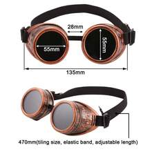 Lunettes et lunettes de style Steampunk, convenant pour le cosplay et la mode gothique, également adaptées pour les costumes d'Halloween - multicolore - Voir 3