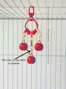1 szt. akrylowa zabawka dzwonek dla papugi, zawieszka do klatki dla ptaków, zabawka dzwonek do gryzienia ptaków, uspokajająca zabawka dzwonek, dekoracyjna zawieszka do klatki dla ptaków, artykuły dla ptaków