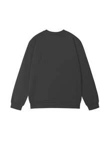 女士宽松休闲高档圆领卫衣，秋冬款 - 深灰 - 查看 6