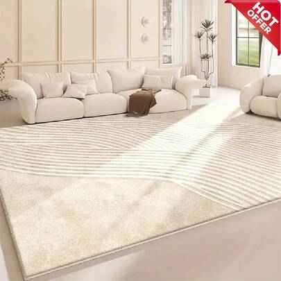 This Modern Minimalist Style/Velvet Material Large Area Rug, Adopts The High-End Version (850g/㎡) Design, With Thicker Material And Higher Density. Decorated With Personalized Geometric Patterns, This Luxurious Rug Can Perfectly Match Various Home Decor Styles.