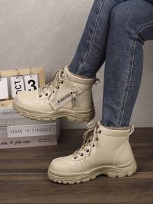 Botas de nieve con suela gruesa de moda para mujer