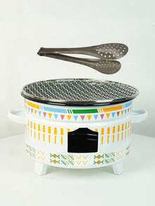 1 套便携式烧烤炉，适用于庭院、户外野餐和聚会；也可用作室内水壶泡茶炉、取暖炉、火炉和冬季家用炭炉，兼容食物夹和烧烤网 - 多色烤爐 - 查看 11