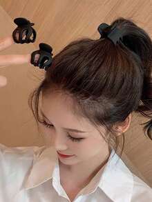 8 piezas Clips de pelo elegantes para mujer, estilo simple y alto para coleta, adecuados para uso diario, accesorios de pelo para mujeres - Negro - Ver 6