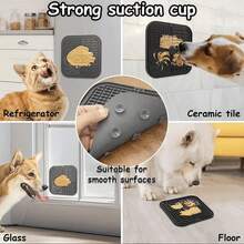 1/2 piezas Alfombrilla cuadrada para lamer para perros, tazón de alimentación lenta de silicona con ventosa, almohadilla de entrenamiento para perros