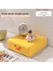 1 pieza Caja de almacenamiento con forma de animal lindo y gran capacidad con cajón, organizador de escritorio para uso doméstico