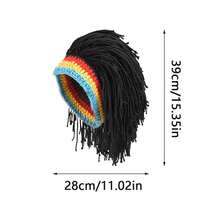 1pc Knitted Wig Hat, Thick Warm Braided Wig Cap For Women, Casual Wear, Hair Styling Accessory, European & American Hip-Hop Style