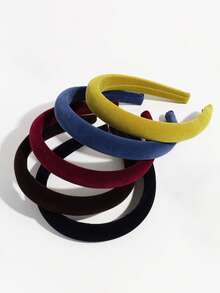 1条纯色休闲针织海绵发带，女士适用，适合日常佩戴，四季皆宜。 - 彩色 - 查看 2