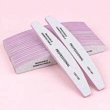 5Pcs Professional Crescent-Shaped Nail File 100/180 Grit For Nail Art Nail Sanding Block File Emery Board For Home Salon,Nail Supplies,Nail Tools,Nail Art Tools,Back To School,Nails,Nail Tools For Press On Nails - Light Grey - View 8