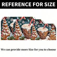 A Christmas Milk Tea Cake Gingerbread Man Pattern Garage Door Curtain Decorative Background Banner Background Cloth, Used For Party Background, Holiday Celebration, Photography Background Sign Poster Decoration Supplies, A Variety Of Sizes Can Be Selected