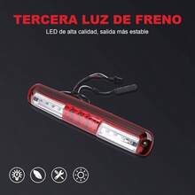Luz de Freno LED de Montaje Alto, Compatible para Sierra 1500 2500 3500 1999 - 2007 Classic, Luz de Tercer Freno Rojo y y - Rojo y blanco - Ver 4