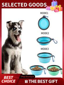 1pc350ml Collapsible Dog Pet Folding Silicone Bowl Outdoor Travel Portable Puppy Food Container Feeder Dish Bowl Water Bottle Camping