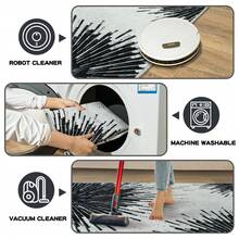 Soft Abstract Area Rug, Non Slip Washable Foldable Modern Rugs For Living Room Bedroom Dining Room Farmhouse Home Office - 黑色 - 查看 8